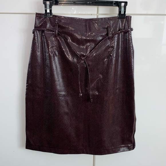 🌟LAST CHANCE 🌟 Brown Vinyl Skirt - Picture 1 of 7